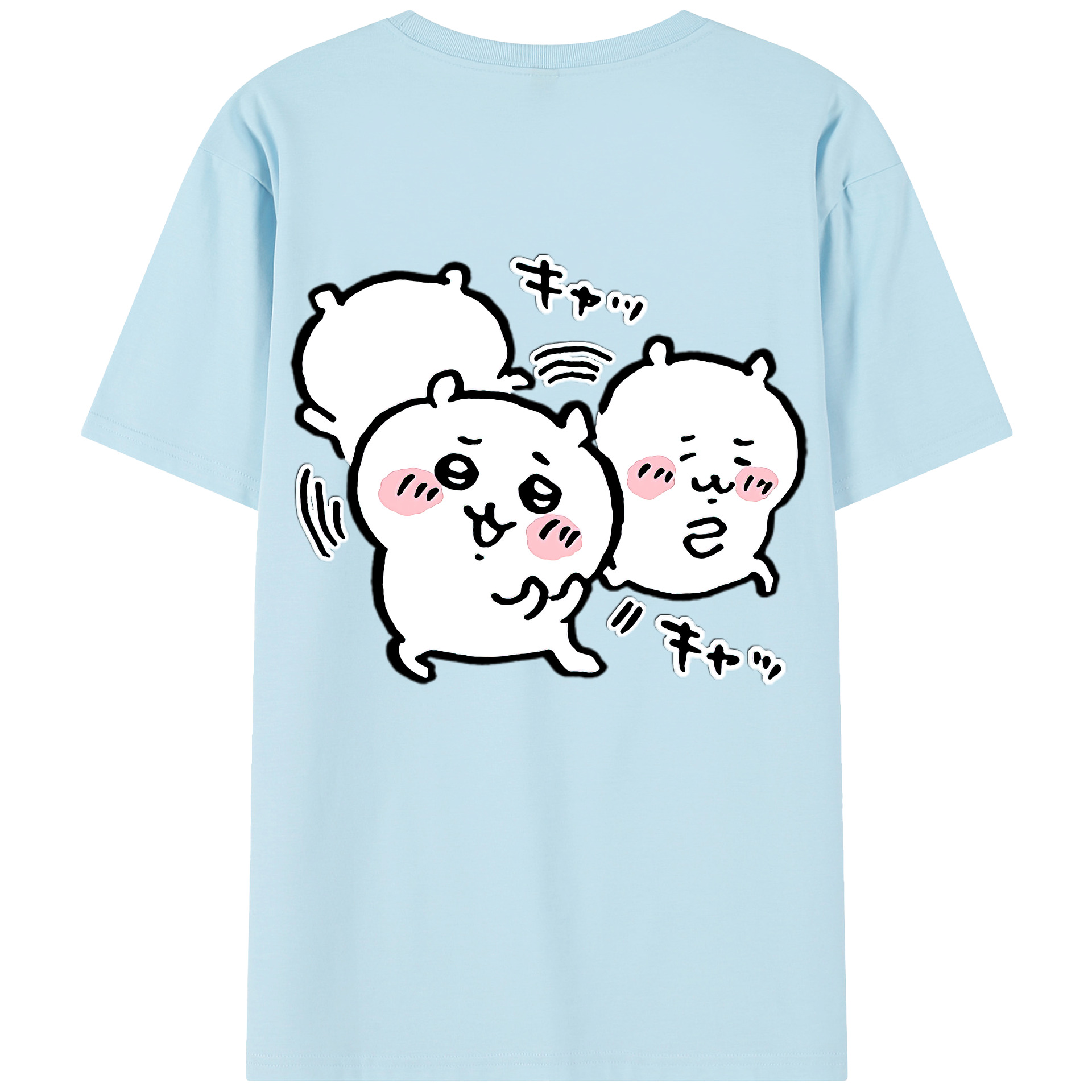 （画像用） ちいかわ ちいかわ Chii-kawa chiikawa 綿100％半袖Tシャツ（背面プリント）